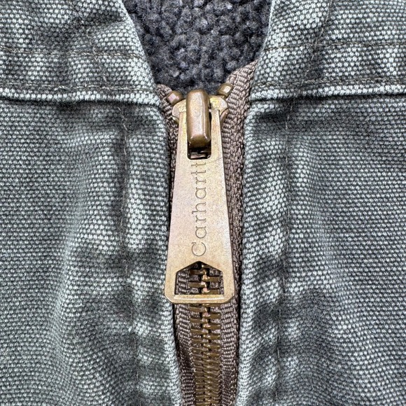 Vintage Carhartt Sherpa Lined Vest Mens XL Moss Green Canvas Workwear USA Made - Picture 5 of 13